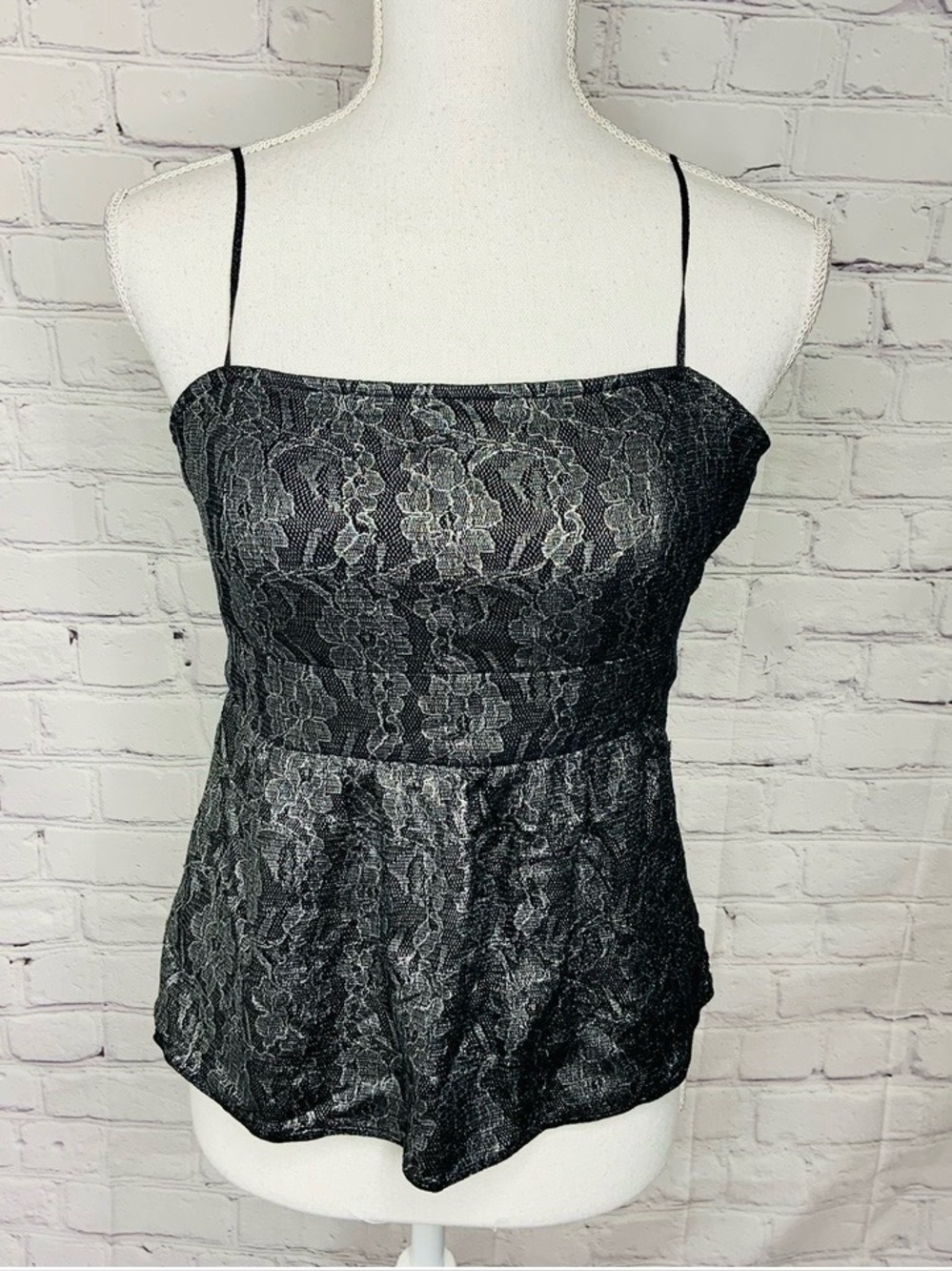FERAUD Vintage Lace Peplum Cami Top 6